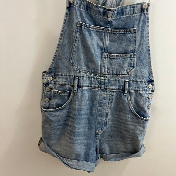 We the Free People Ziggy Denim Shortalls Short Overalls Size Large - Picture 8 of 10